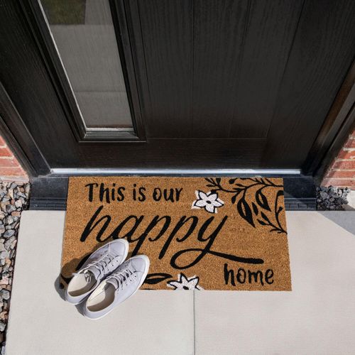 Mehrfarbige Fußmatte mit Aufschriftmotiv 40x70cm