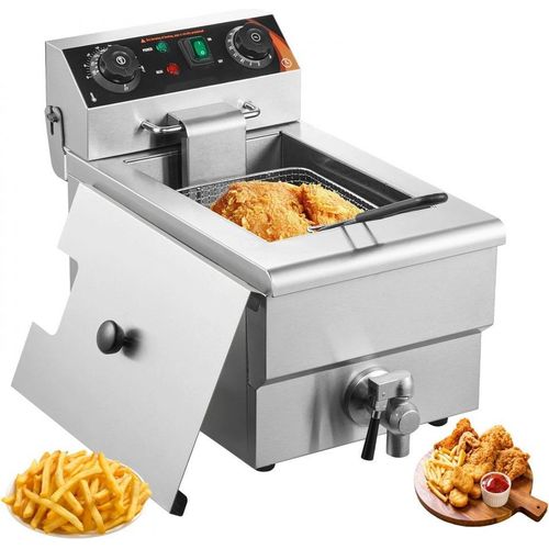 Kommerzielle Elektrische Fritteuse 3000W 9L Edelstahl - Hochleistungsfritteuse mit 200°C - Restaurant-Fritteuse für knusprige Speisen