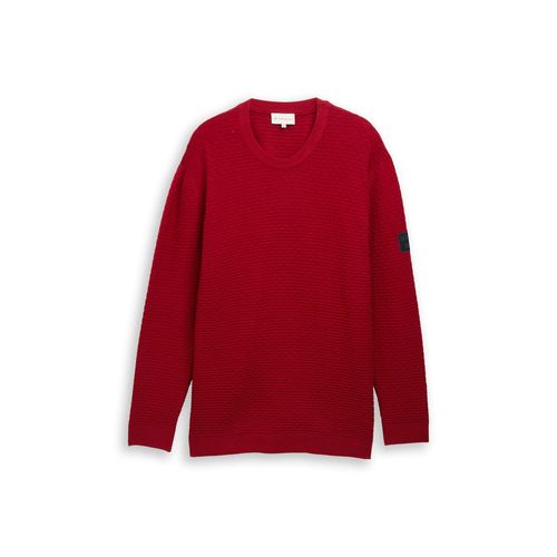 TOM TAILOR Herren Plus Size - Strickpullover mit Rundhalsausschnitt, rot, Uni, Gr. 5XL