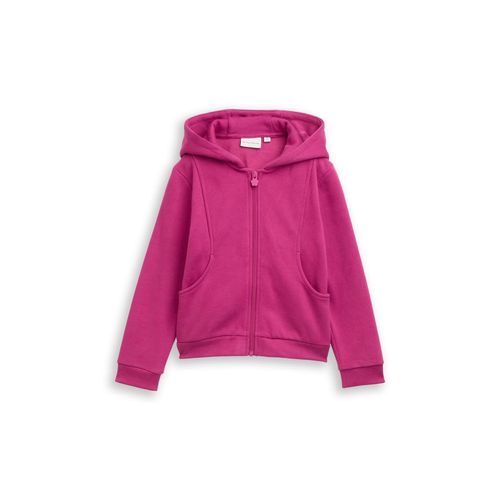 TOM TAILOR Mädchen Cropped Hoodie Sweatjacke mit Rückenprint, rosa, Uni, Gr. 92/98