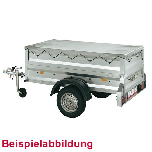 Abdeckplane in Silbergrau passend für Stedele Stahlblech-Anhänger MST80A