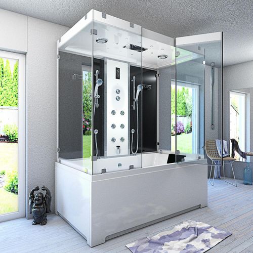 Kombination Badewanne Dusche K80-SW-EH-B-EA Duschtempel 180x100 cm OHNE Zusatzoption