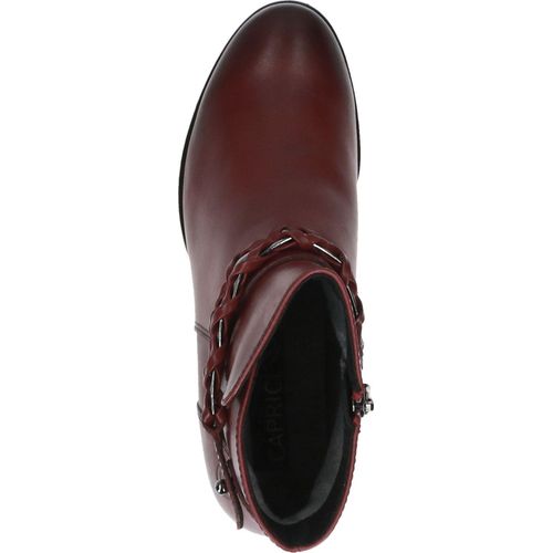 Caprice Damen Stiefelette Leder Kette Blockabsatz 9-25336-41, Größe:40 EU, Farbe:Rot