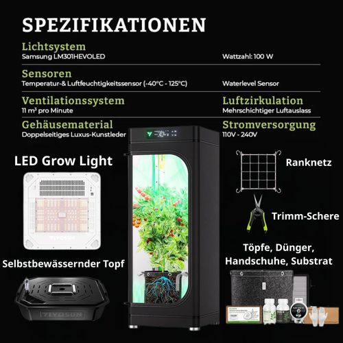 VGrow Smart Grow Box-Online – Intelligentes All-in-One-System 100 Watt