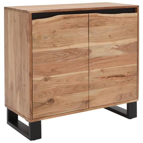 Livetastic Quito , Schwarz, Akazie , Holz, Metall , Akazie , Holz , 1 Fächer , 85x80x40 cm , stehend , Holzmöbel, Kleinmöbel Holz, Holzkommoden,