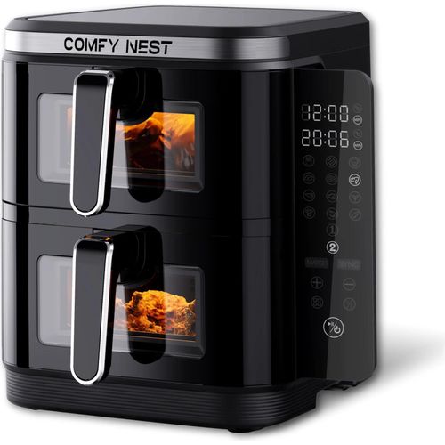 Comfy Nest CN-06184: 2800W Fritteuse mit Doppelkorb, Fenster und Seitenwand - 11 l