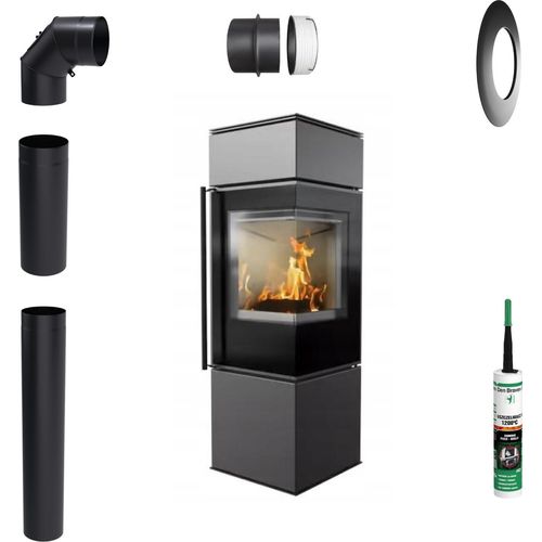 Ofen KRATKI REN S/P 7kW Ø150 Montageset mit Türschließung