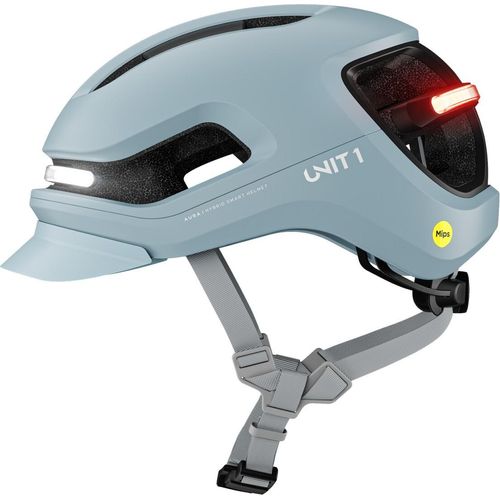 Unit 1 - AURAMIPSLSTINGRAYV1 - MIPS Fahrradhelm mit Smart-Funktionen - grau - Gr. L - inkl. Remote