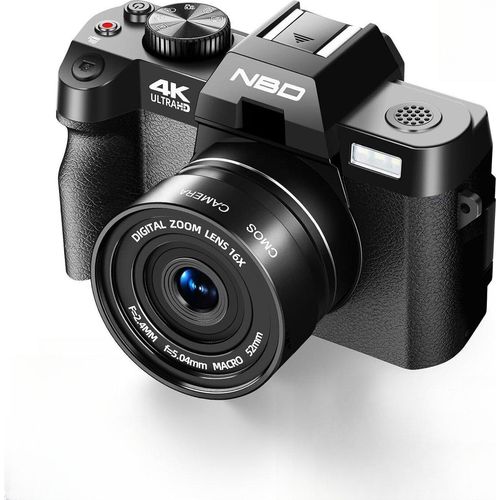 4K 48-MP Kamera mit drehbarem Display, manueller Fokussierung, HDMI, 32 GB Karte und 2 Akkus, WIFI.