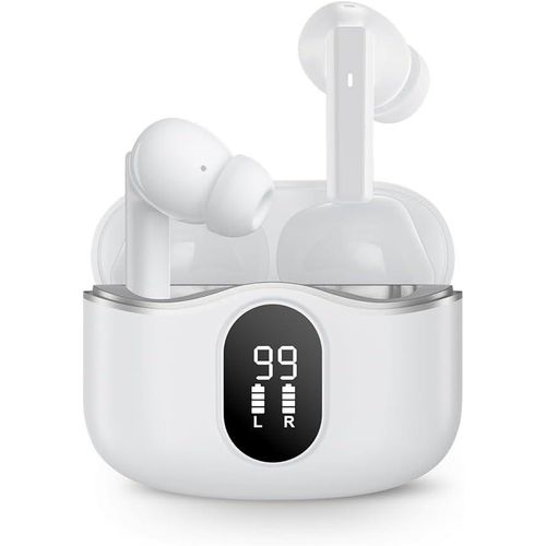 SLuB Kabelloser Kopfhörer Bluetooth 5.4, ANC+ENC, Null Latenz, Getrennte Ohrhörer, Klangverstärker, Ideal für Senioren, Touch-Steuerung, Wasserdicht