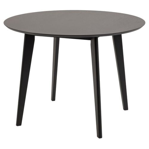 Runder Esstisch Roxby matt schwarz lackiertes Eichenfurnier Ø105x76 cm