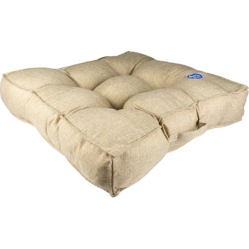 Duvo+ Kissen Quadri quadratisch beige, Maße: 86 x 86 x 18 cm