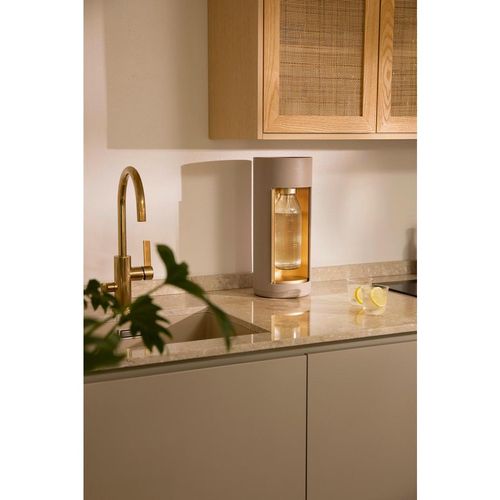 mysoda Wassersprudler Glassy Latte , Greige , Metall, Kunststoff, Holzwerkstoff , 44.5 cm , Küchengeräte, Wasseraufbereitung, Wassersprudler