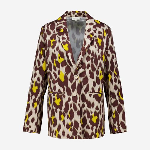 Beige-brauner Blazer mit Leopardenmuster