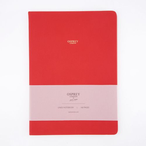 Rotes liniertes Notizbuch A4