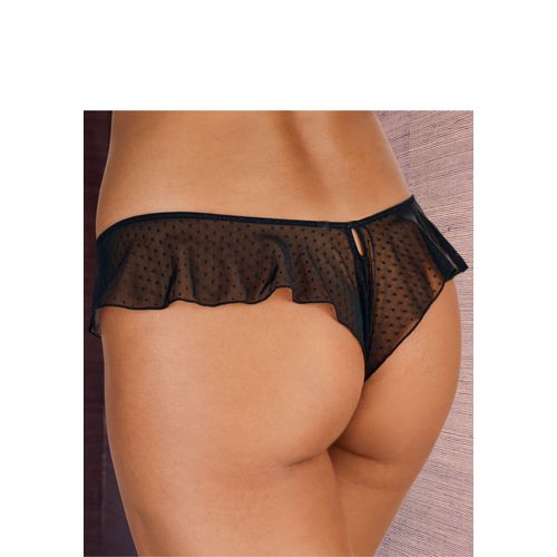 String-Ouvert LASCANA, Damen, Gr. 32/34, schwarz, Spitze, Obermaterial: 88% Polyamid, 12% Elasthan, Unterhosen, in transparenter Optik, Reizwäsche, verführerische Dessous