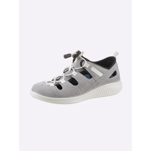 Slipper JOMOS, Damen, Gr. 37, grau (hellgrau), Mesh, Veloursleder, Schuhe