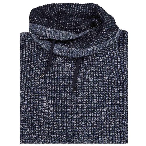 Rollkragenpullover RAGMAN, Herren, Gr. 52, blau (blau, melange, 171), 100% Baumwolle, ohne Ausschnitt, Pullover Rollkragenpullover