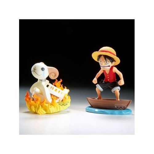 Banpresto - ONE PIECE - COLLECTABLE FIGURE - MONKEY.D.LUFFY & GOING MERRY 8 cm - Figur