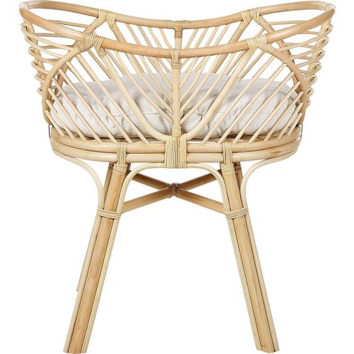 BELIANI Stubenbett Natürlicher Farbton Rattan mit Gestell Polster Cremeweiß Boho Design Babyzimmer Ausstatung Zubehör Babybett Moseskorb Stubenkrob