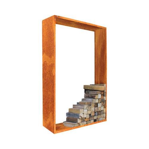 Kaminholzunterstand Palatino Corten 100 x 40 x 180 cm braun