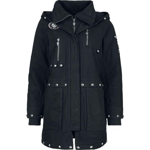 Rock Rebel by EMP Damen schwarze Winterjacke mit Nietendetails XL