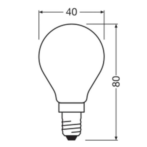 OSRAM LED-Leuchtmittel Tropfen, E14, 3,4 W, matt 2.700 K dim