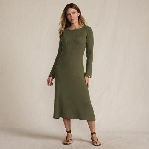 Strickkleid Silk Touch, Damen,  Grün, by Lands' End