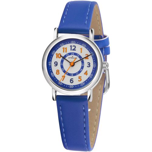 Quarzuhr ATRIUM, blau (blau, orange), Armbanduhren, Kinder, Armbanduhr,Kinderuhr,Mädchen,Jungen, Lernuhr,Schulanfang, Geschenkidee