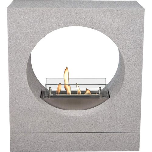 Xaralyn Ethanol Tunnelkamin - Milano - Betonoptik - 2 kW Heizleistung - freistehender Kamin - Designkamin - echte Flammen