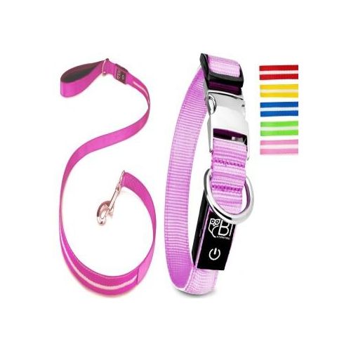 Petsation Leuchthalsband + Leine pink XS