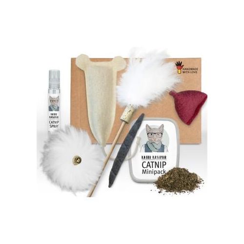 Kater Kasimir Katzenspielzeug-Set mit 7 beliebten Katzenspielzeugen aus Naturmaterial