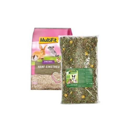 MultiFit Grainfree Löwenzahn 1kg und Hanfstreu