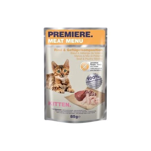 PREMIERE Meat Menu Nassfutter Kitten Rind und Geflügelkomposition 48x85 g