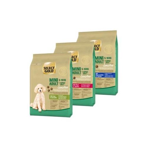SELECT GOLD Sensitive Adult Mini Probierpaket 3x1kg Probierpaket 2, Mix-Pack