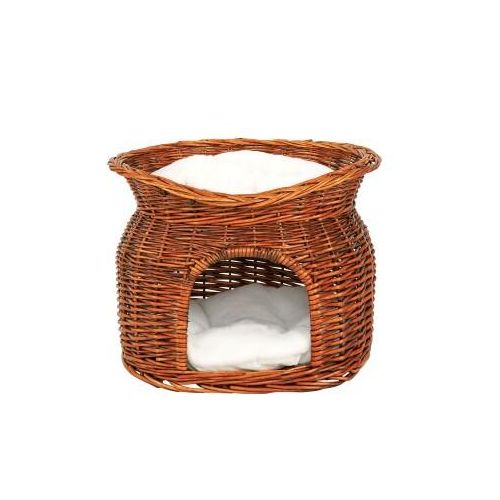 Lionto Weidenkorb für Katze braun