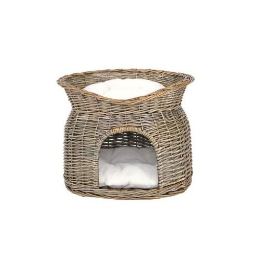 Lionto Weidenkorb für Katze grau