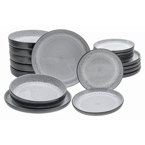 Creatable Tafelservice , Hellgrau , Keramik , 18-teilig , lebensmittelecht , Essen & Trinken, Geschirr, Geschirr-Sets, Tafelservice
