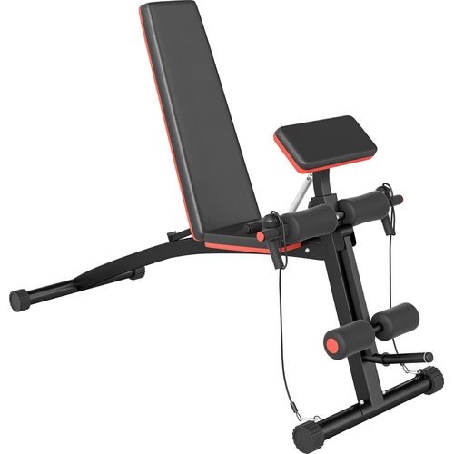 Multifunktion Trainingsbank - Hantelbank - Federwiderstand bis 120 kg - Krafttraining - Armtraining - Home Gym - Schwarz