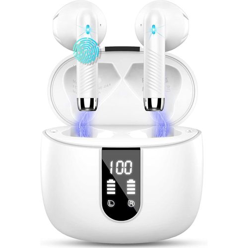 Bluetooth 5.4 Kopfhörer, In Ear Kopfhörer Kabellos Bluetooth 2025 Neu Kabellose Kopfhörer mit 4 ENC Mic, Noise Cancelling Earbuds 48Std Tiefer Bass