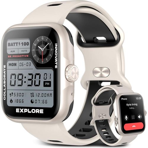 Smartwatch Herren Damen mit Telefonfunktion, Sportuhr Eingebautes GPS, 1.78