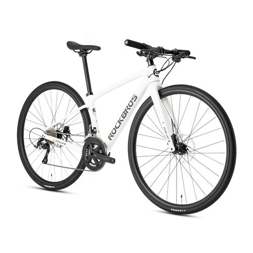 ROCKBROS RND 700C Fahrrad 20 Gang(2*10) mit Kohlefaser Rahmen Hydraulische für Herren Damen Weiß M(700C*520)