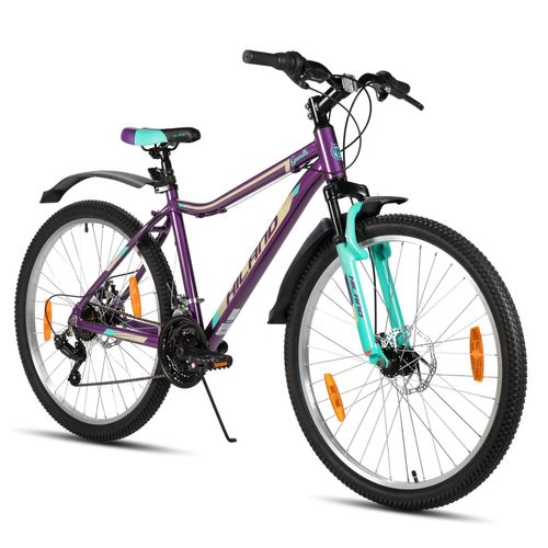 Hiland Damen Mountainbike 27,5 Zoll, Aluminium Rahmen 18 Gang MTB für Frauen, Damen und Mädchen Mountainbike mit Doppelscheibenbremse Federgabel