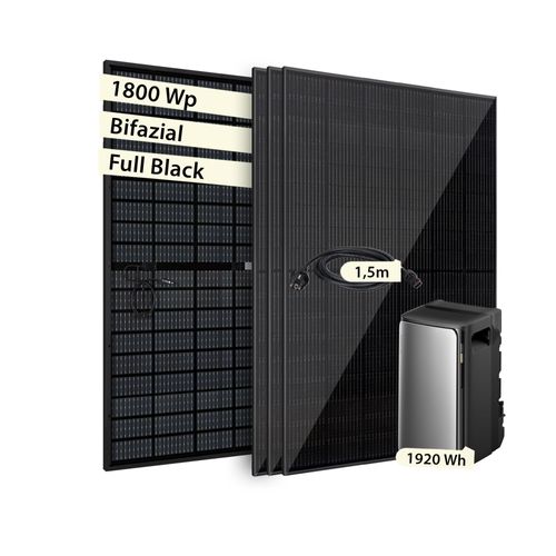 VALE Balkonkraftwerk Komplettset mit Solarspeicher & integriertem Wechselrichter, Bifazial EcoFlow Stream Ultra 1920 Wh, 800W, 4x Solarmodule 450WP Image