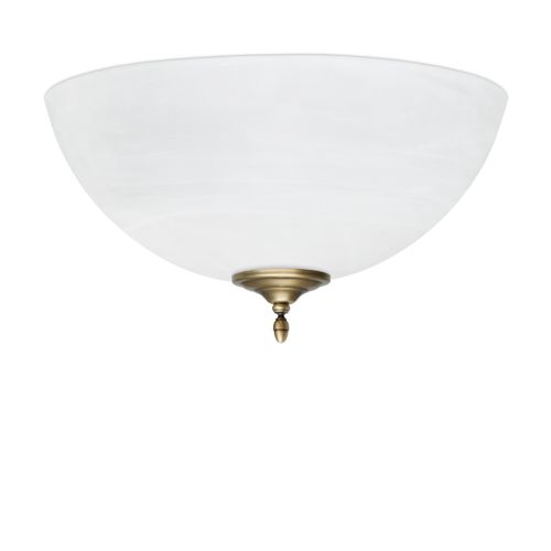 Messing Deckenleuchte repräsentativ maximale Lichtleistung Alabaster Glas H21cm Ø40cm 3x E27 Goldpatina 180W zweistufige Schaltung