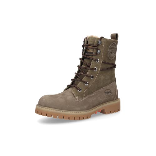 Schnürstiefel DOCKERS BY GERLI, Damen, Gr. 36, grün (khaki), Nubukleder, Schuhe, Boots, Casual Boots mit modischen Schnürsenkeln