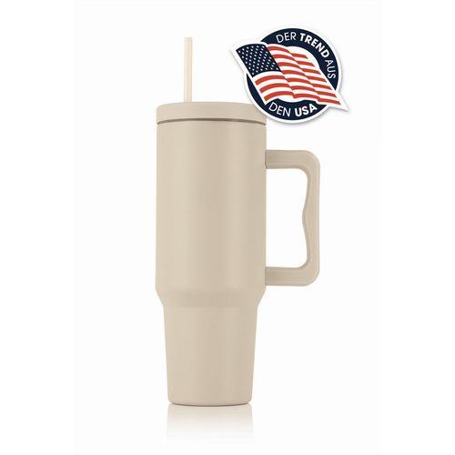 Gourmetmaxx Thermobecher Gourmetmaxx , Beige , Metall, Kunststoff , 1,2 L , doppelwandig, abnehmbarer Deckel, hält warm, kalt , Kaffee & Tee, Tassen,