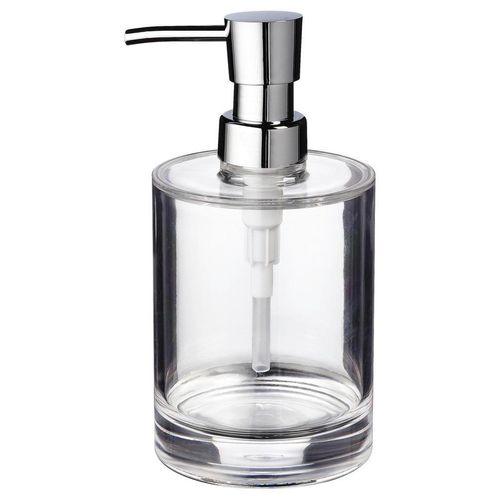 Sadena Seifenspender , Chrom, Transparent , Kunststoff , 8.3x15.8x8.3 cm , Kunststoffpumpe, Spender problemlos zum Nachfüllen , Badaccessoires,