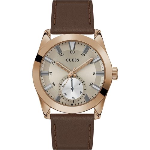 Guess Herren Multifunktionsuhr GREYSON GW0793G3 Braun Roségold