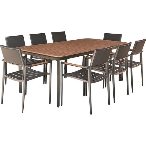 Gartenmöbel aus massivem Teakholz und Aluminium 6/8 Pers.